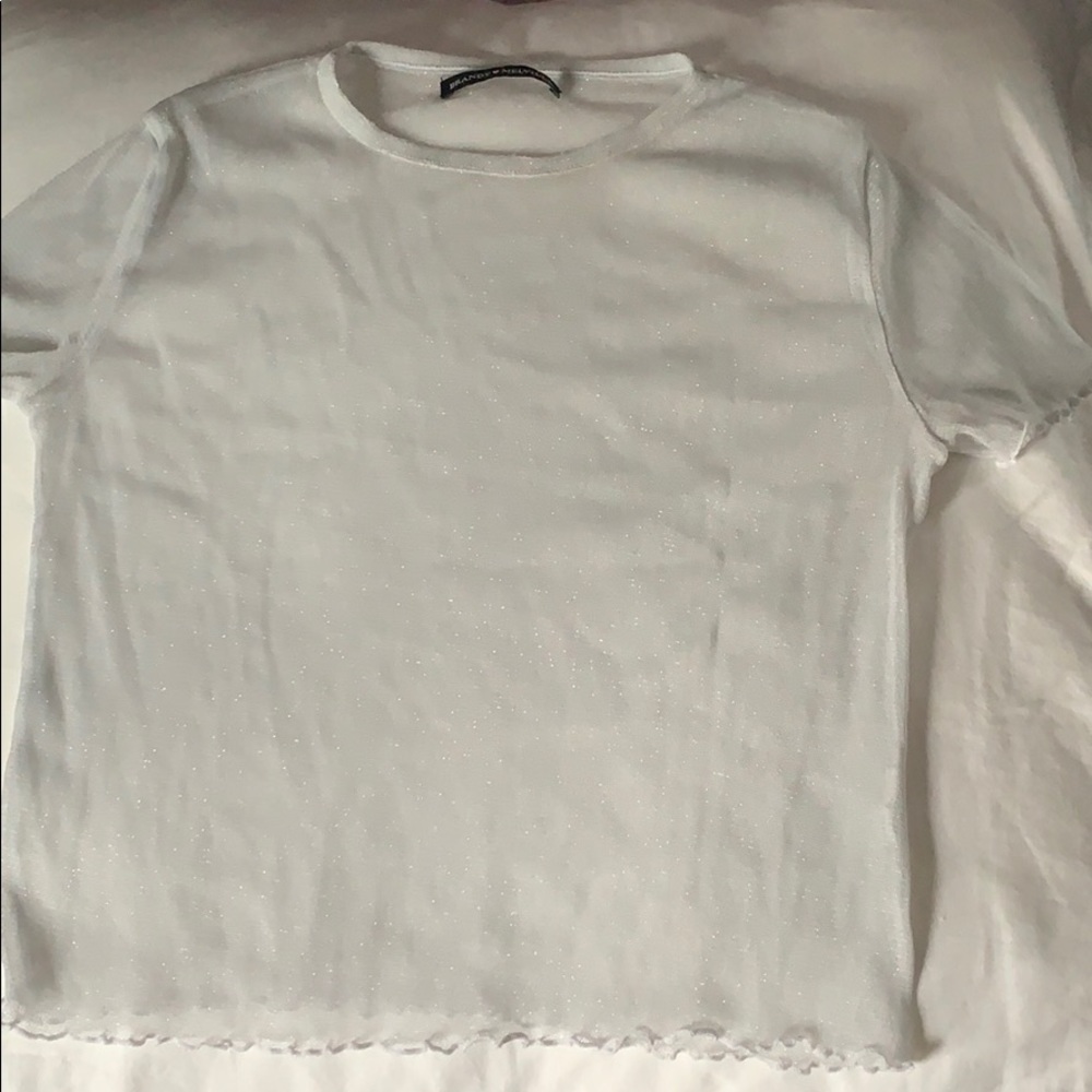 BRANDY MELVILLE GLITTER MESH TOP